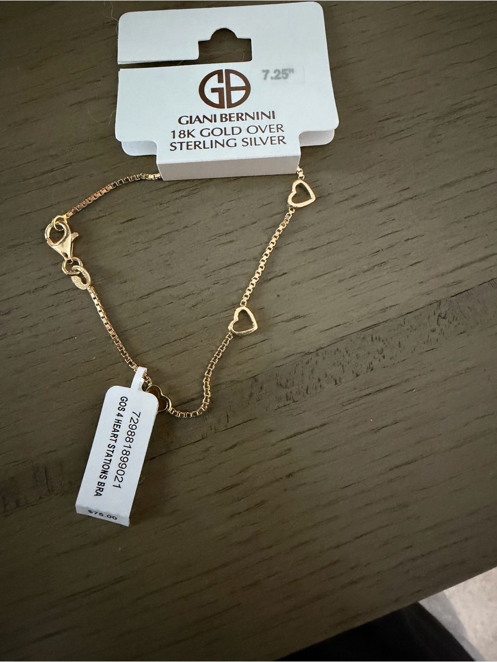Giani Bernini 18K Gold Over Sterling Silver Open Heart Link Bracelet - Gold